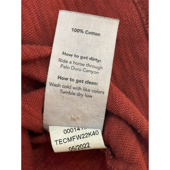 TECOVAS Men's Long Sleeve Pull-Over Button Down Polo Shirt Red Large - Picture 6 of 6